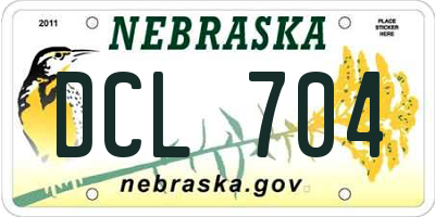 NE license plate DCL704