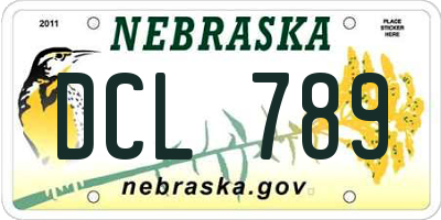 NE license plate DCL789