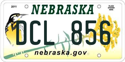 NE license plate DCL856