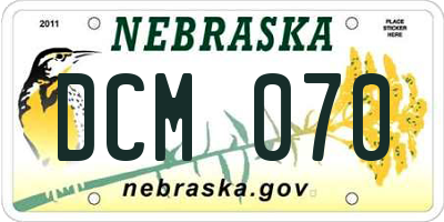 NE license plate DCM070