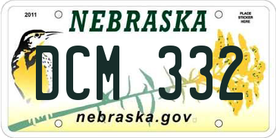 NE license plate DCM332