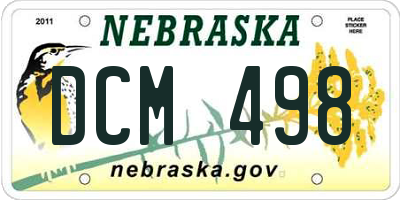 NE license plate DCM498