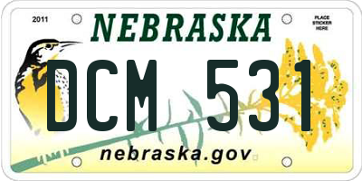 NE license plate DCM531