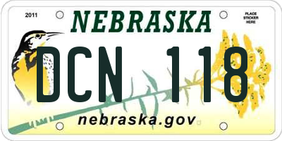 NE license plate DCN118