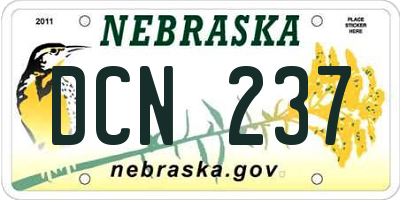 NE license plate DCN237