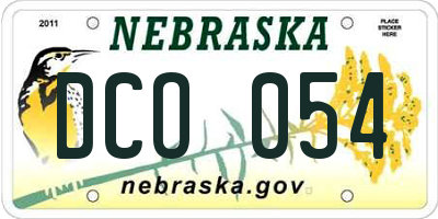 NE license plate DCO054