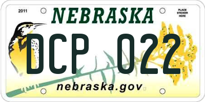 NE license plate DCP022
