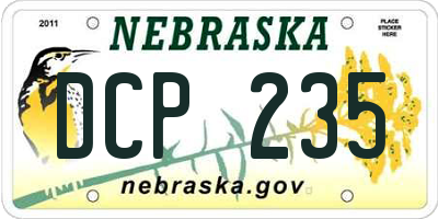 NE license plate DCP235