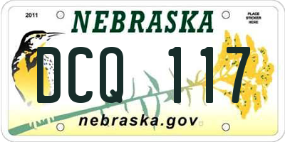 NE license plate DCQ117