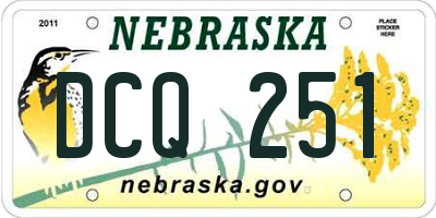 NE license plate DCQ251