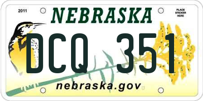 NE license plate DCQ351