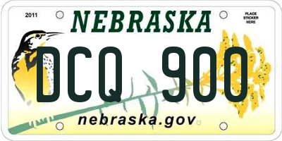NE license plate DCQ900