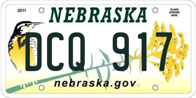 NE license plate DCQ917