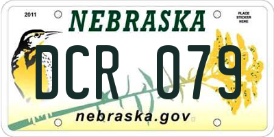 NE license plate DCR079