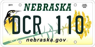 NE license plate DCR110