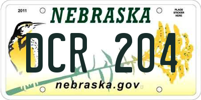 NE license plate DCR204