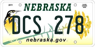 NE license plate DCS278