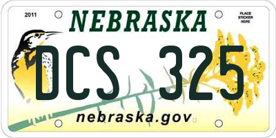 NE license plate DCS325