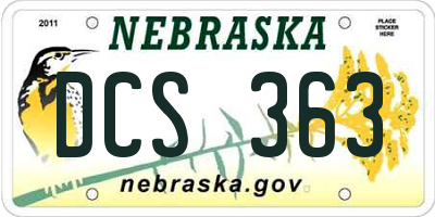 NE license plate DCS363