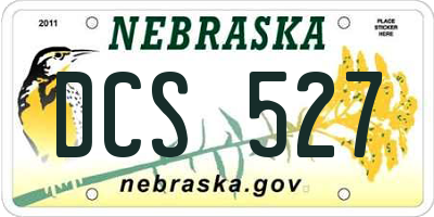 NE license plate DCS527