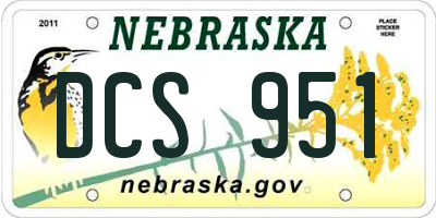 NE license plate DCS951