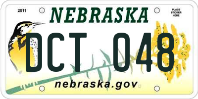 NE license plate DCT048