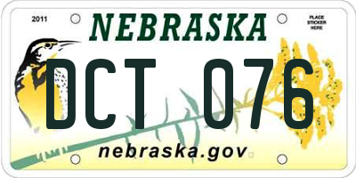 NE license plate DCT076