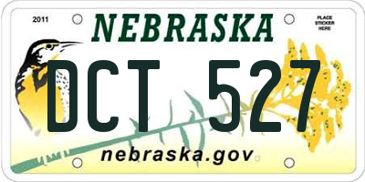 NE license plate DCT527