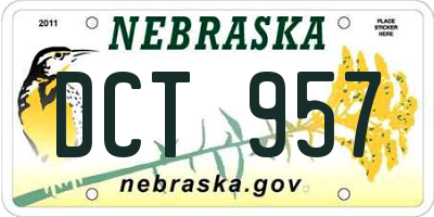 NE license plate DCT957