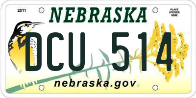 NE license plate DCU514