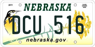 NE license plate DCU516