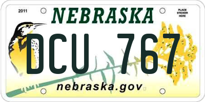 NE license plate DCU767