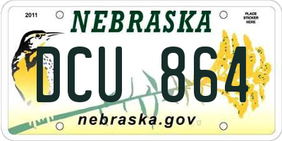 NE license plate DCU864