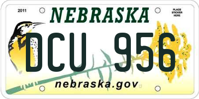 NE license plate DCU956