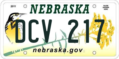 NE license plate DCV217