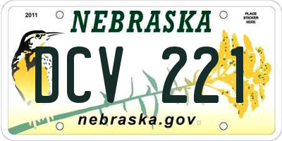 NE license plate DCV221