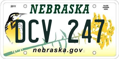 NE license plate DCV247