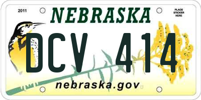 NE license plate DCV414
