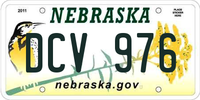 NE license plate DCV976