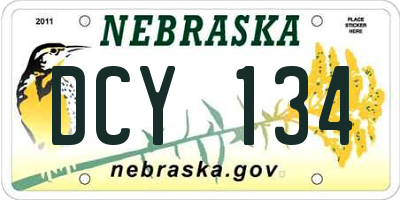 NE license plate DCY134