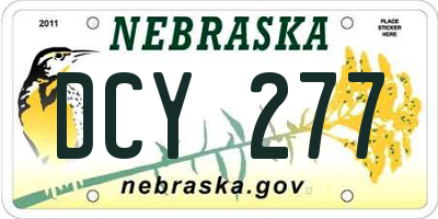 NE license plate DCY277
