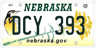 NE license plate DCY393