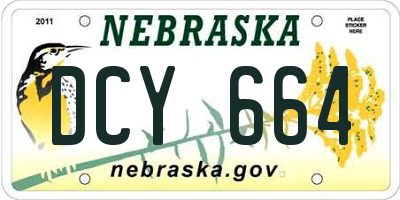 NE license plate DCY664