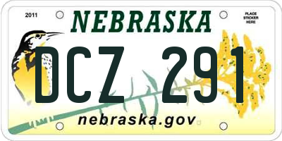 NE license plate DCZ291