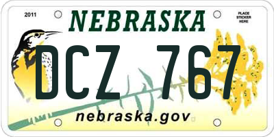 NE license plate DCZ767