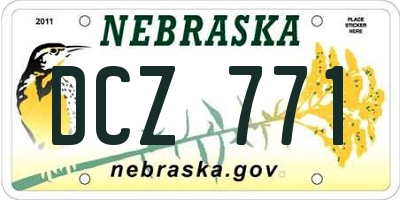 NE license plate DCZ771