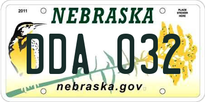 NE license plate DDA032
