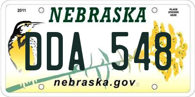 NE license plate DDA548