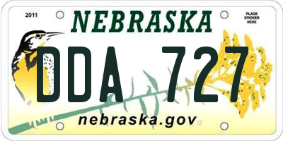 NE license plate DDA727