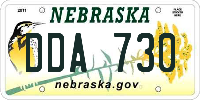 NE license plate DDA730